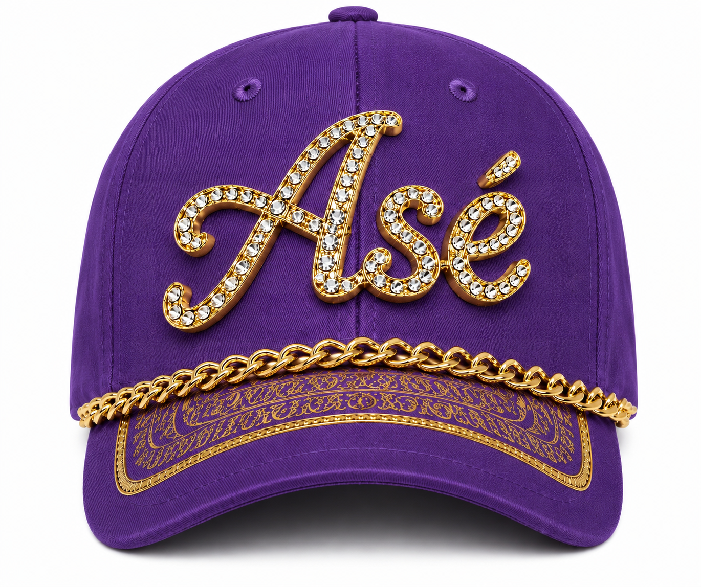 Purple Embellished Asé Cap