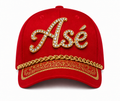 Red Embellished Asé Cap